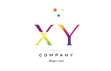 xy x y  creative rainbow colors alphabet letter logo icon