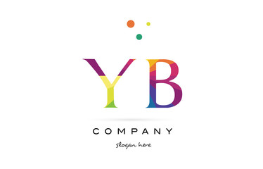 yb y b  creative rainbow colors alphabet letter logo icon