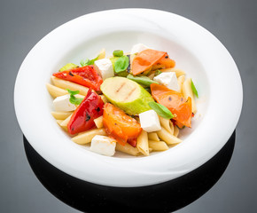 Salad with pasta,vegetables and feta
