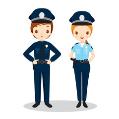 Policeman And Policewoman, Profession, Occupations, Patrol, Worker, Security, Duty