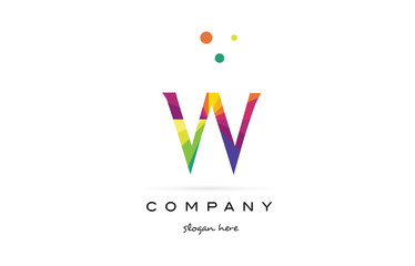 w creative rainbow colors alphabet letter logo icon