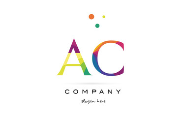ac a c  creative rainbow colors alphabet letter logo icon
