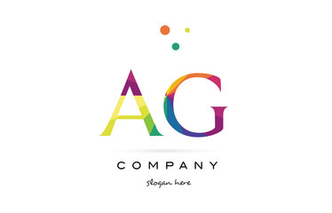 ag a g  creative rainbow colors alphabet letter logo icon