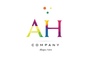 ah a h  creative rainbow colors alphabet letter logo icon