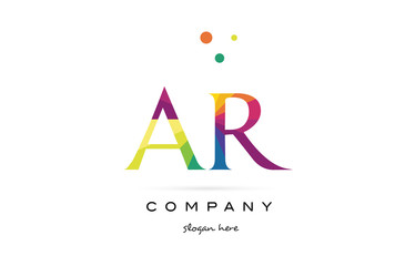 ar a r  creative rainbow colors alphabet letter logo icon