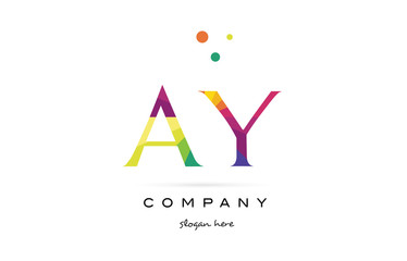 ay a y  creative rainbow colors alphabet letter logo icon