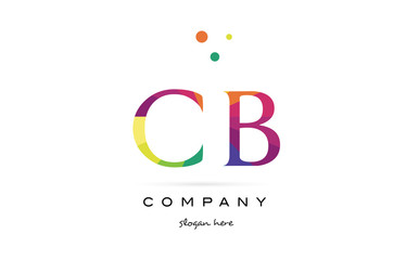 cb c b  creative rainbow colors alphabet letter logo icon