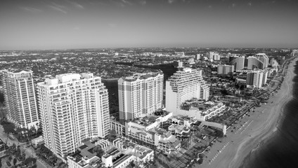 Fort Lauderdale coastline , aerial view of Florida
