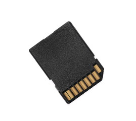 Black SD Memory Card. Isolated on white background with clipping path.