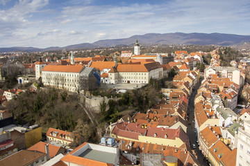 Fototapeta na wymiar Panoramic view of the Upper Town in Zagreb