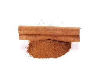 pile cocoa powder isolated on white background
