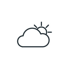Sunny cloudy weather vector icon