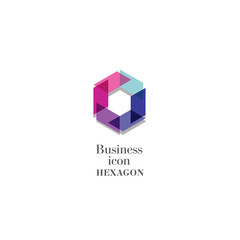 Business icon Hexagon, flat polygonal hexagon, geometric design concept