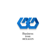 Business icon Hexagon, flat polygonal hexagon, geometric design concept