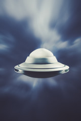 UFO flying in the sky at light speed