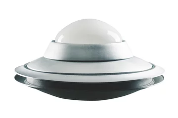 Photo sur Plexiglas UFO UFO classique, rétro isolé sur blanc