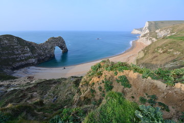 Durdle Door near Lulworth in Dorset, England.
