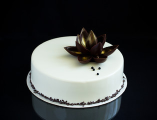 Modern mousse cake. Dessert French cuisine.