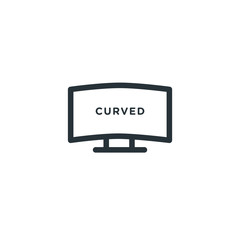 Curved tv vector icon