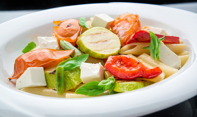Salad with pasta,vegetables and feta