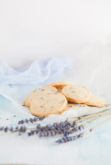 Fototapeta na wymiar Aromatic lavender cookies. French cuisine, handmade