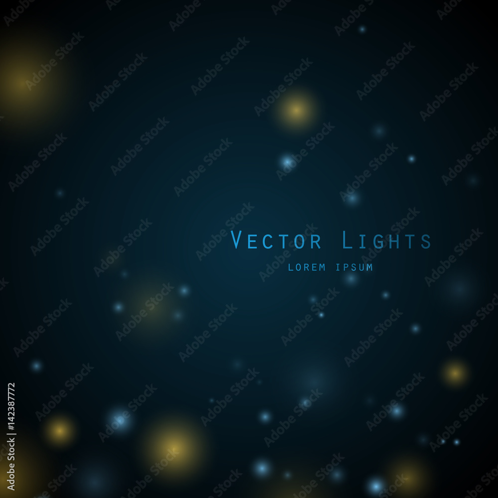Aufkleber Vector dark abstract background with many glowing particles.