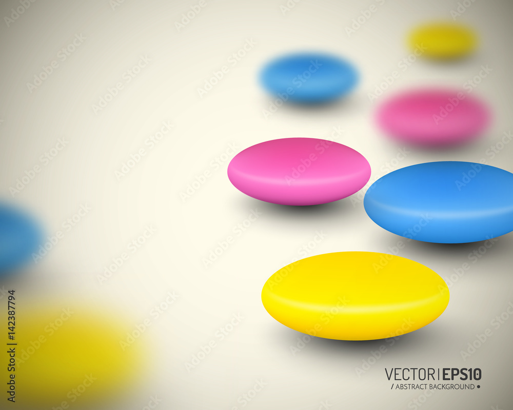 Aufkleber Colorful vector background with place for text and blurred elements