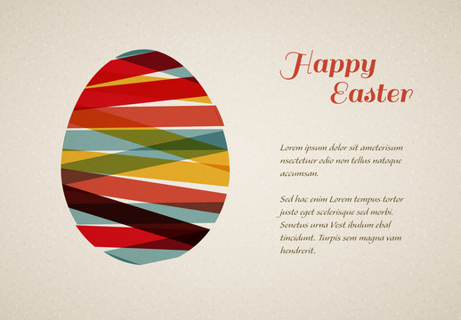 Wrapped Egg Easter Card Layout