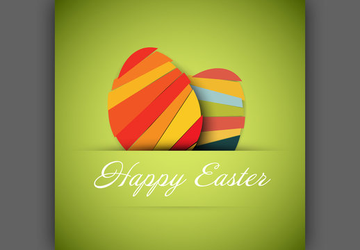 Paper Cutout Egg Easter Card Layout