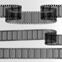 Fototapeta na wymiar Film strip isolated on transparent background. Movie reel template. Vector