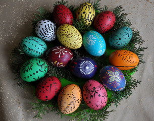 The composition of the Lemko Easter eggs. Lemky - one of the communities ethnographic Ukrainian people.