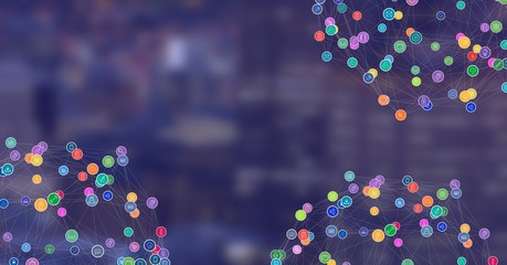 Night city with connectors