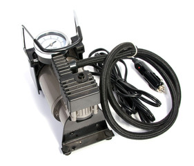 inflating the automobile wheels via a pump