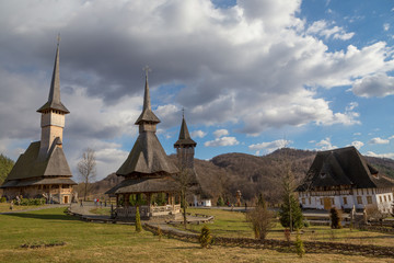 Fototapeta na wymiar Barsana Monastery in Maramures County in Romania.