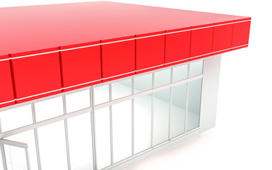 3D illustration of a store kiosk