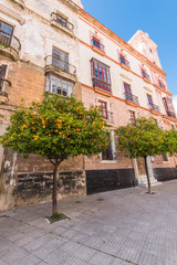 Fototapeta na wymiar monuments,landmarks and architecture on streets of Cadiz,Spain