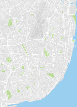Lisbon Colored Vector Map