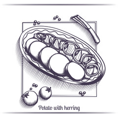 Potato With Herring Black