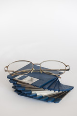 Eye glasses on floppy disks