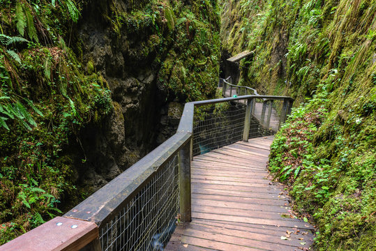 Footbridge in Kakueta Canyon, Aquitaine, France