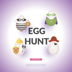 Easter poster concept with kawaii egg character - 142395139
