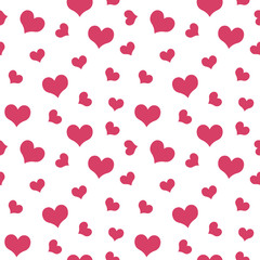 pink hearts Valentine's Day pattern seamless vector