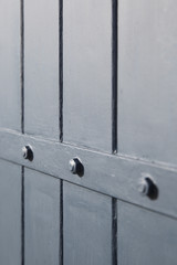 close up on French grey wooden window shutters