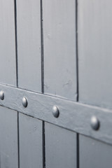 close up on French grey wooden window shutters