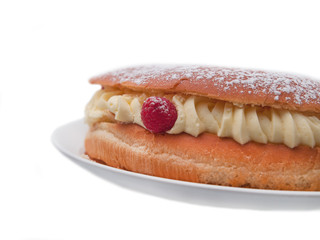 brioche tart filled with sweet whipped cream