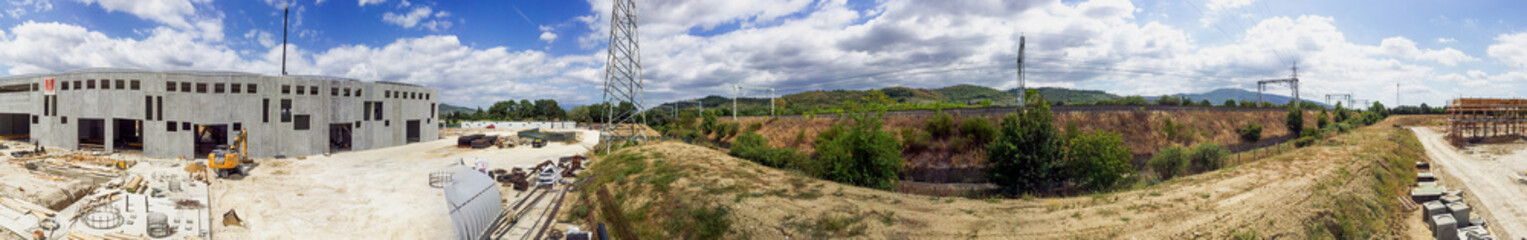 Fototapeta na wymiar Panoramic view of building site under construction