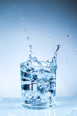 ice cube into a glass of water