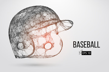 Silhouette of a baseball helmet. Vector illustration