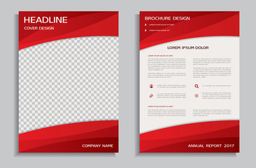 Red brochure design template