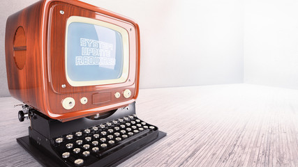 concept old computer typewriter system upgrade